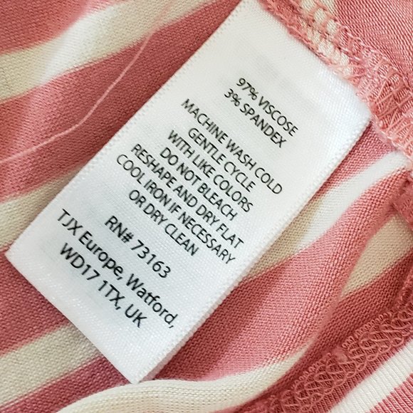 WILLI SMITH CORAL AND CREAM STRIPED TOP - LARGE - Picture 9 of 9